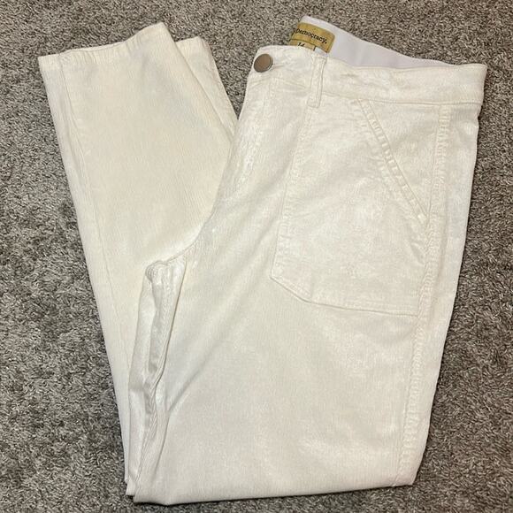 EUC Women’s Size 14 Democracy white cords AB TECHNOLOGY spandex stretch waist